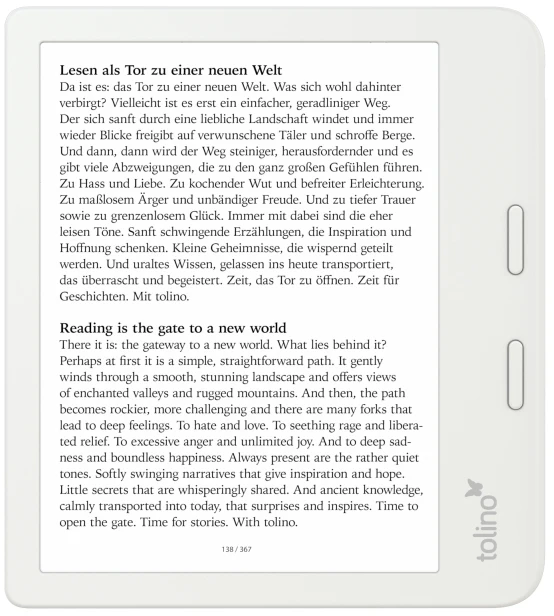 Tolino vision color, 17.8 cm (7"), E Ink Kaleido, 1264 x 1680 pikselių, CBR, CBZ, EPUB, MOBI, PDF, TXT, JPEG, PNG, 32 GB