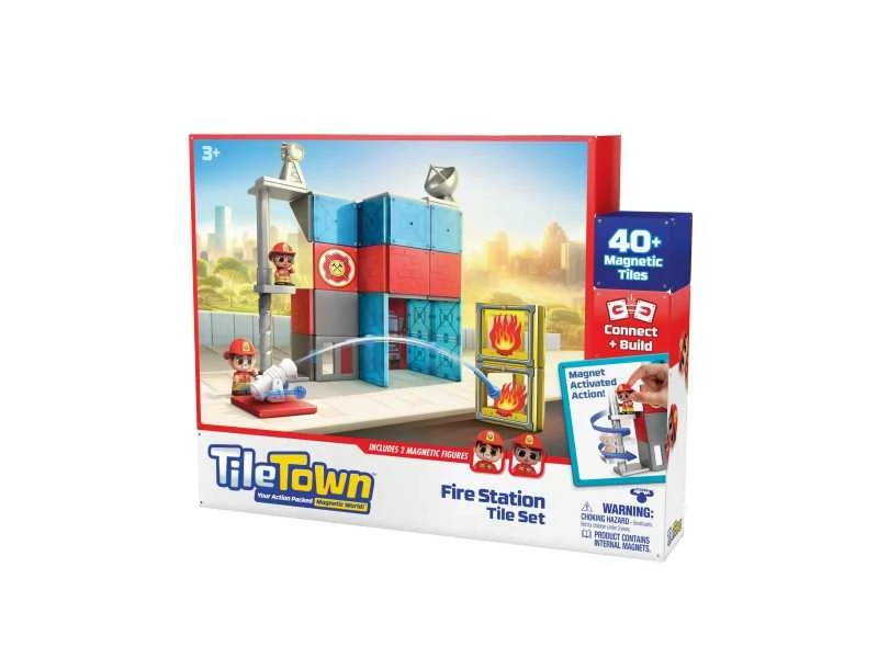 TileTown Plytelių miestas – gaisrinė, magnetinis konstravimo rinkinys