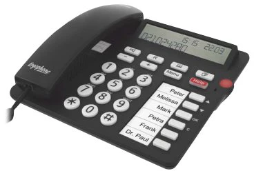 Carruzzo Tiptel 1081000 telefonas Analoginis telefonas Skambintojo ID Juoda