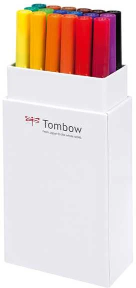 Tombow Tombow ABT-18P-1, 18 spalvų, Daugiaspalvis, Kulkos antgalis ir antgalis, 0,8 mm, 1 cm, Juodas