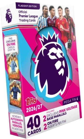 TOPPS PREMIER LEAGUE MEGA SKARDINĖ DĖŽUTĖ – įvairių rūšių