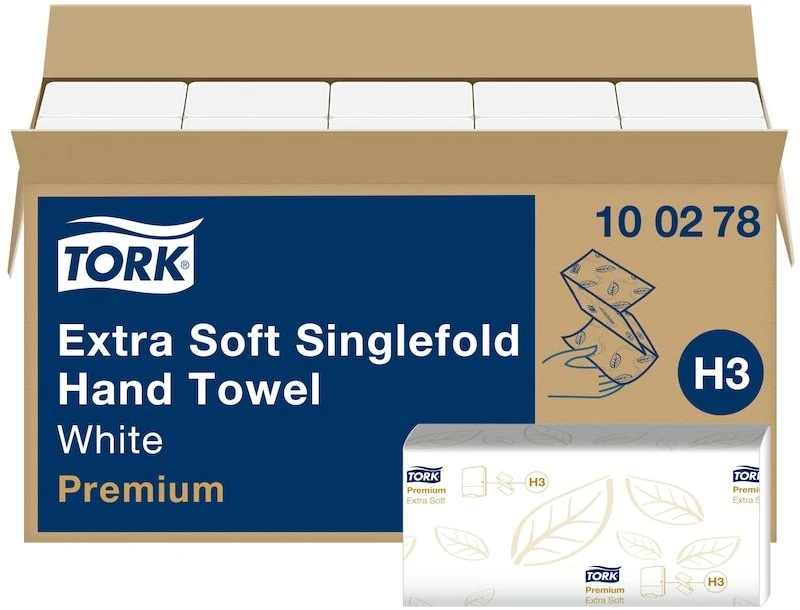 Servetėlės Tork Singlefold Soft Premium H3 (100278), 2 sluoksniai, baltos spalvos, 200 lapelių