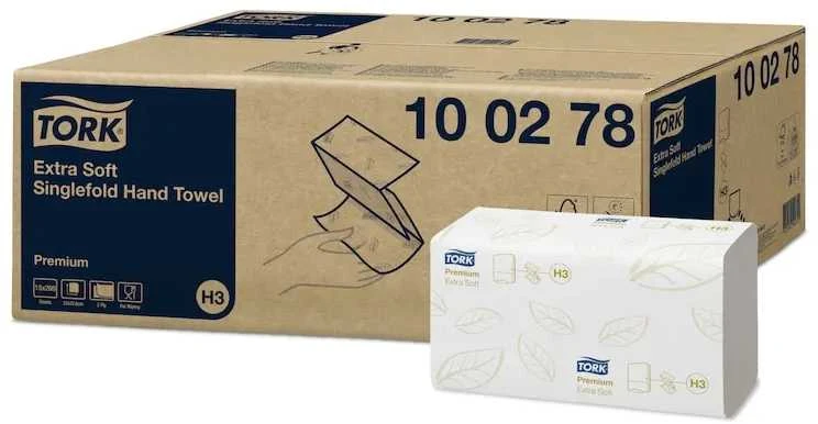 Servetėlės Tork Singlefold Soft Premium H3 (100278), 2 sluoksniai, baltos spalvos, 200 lapelių