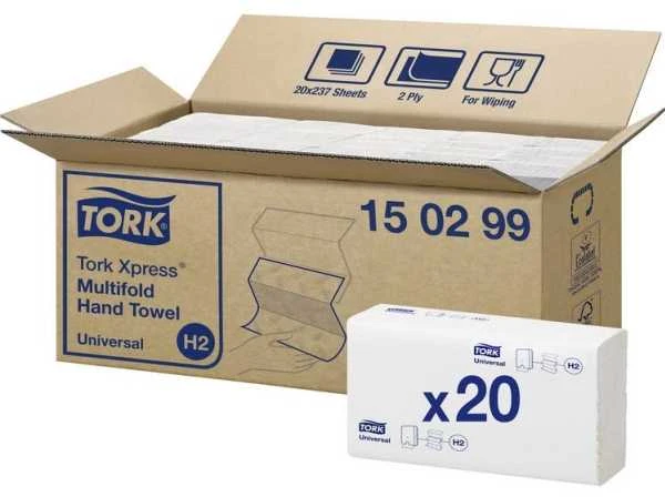 Tork Tork - Minkštas 3 kartus sulankstytas rankšluostis, baltas - Universalus