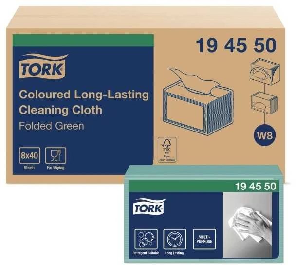 Tork 194550, Popierius, Žalias, 160 mm, 193 mm, 40 vnt., 195 mm