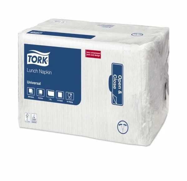 Tork Tork – pietų servetėlės, 1 sluoksnio, baltos – universalios