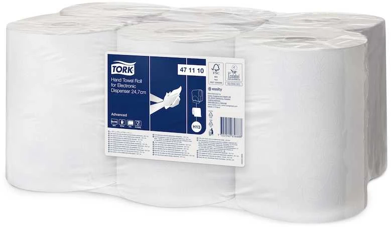 Rankų valymo popierius TORK elektriniams dozatoriams, 471110, 24.7 cm x 143 m, 2 sl., balta sp.