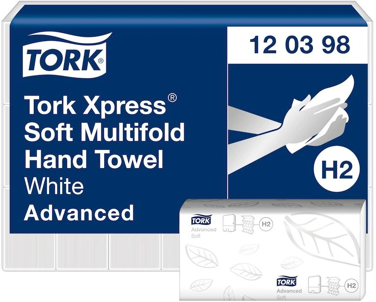 Rankšluostis Lapelinis rankšluostinis popierius Tork Xpress Multifold Soft H2, 2sl., 180lap., 25,5x21,2cm, 21 vnt