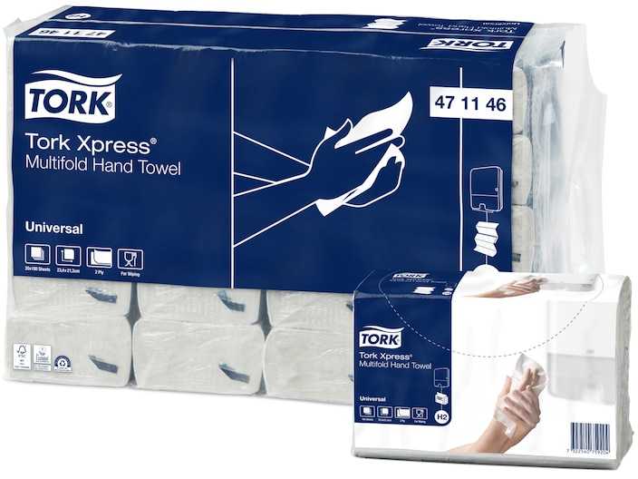 Servetėlės Tork Xpress Multifold Universal H2 (471146), 2 sluoksniai, 190vnt., baltos spalvos (EKO)