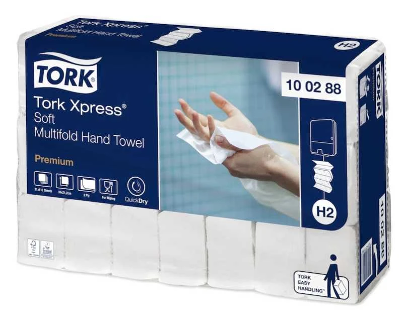Essity Denmark As Servetėlės Tork Multifold Premium Soft H2 (100288), 2 sluoksniai, baltos spalvos, 110 lapelių