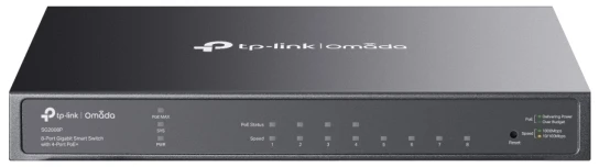 Šakotuvas TP-Link „Omada“ 8 prievadų „Gigabit Smart“ komutatorius su 4 prievadų „PoE+“, valdomas, L2/L2+, „Gigabit Ethernet“ (10/100/1000), maitinimas per eternetą (PoE), montavimas į stelažą
