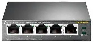 Šakotuvas TP-LINK | 5 prievadų gigabito stalinis komutatorius su 4 prievadų PoE | TL-SG1005P-PD | Nevaldomas | Tvirtinamas prie darbalaukio / sienos