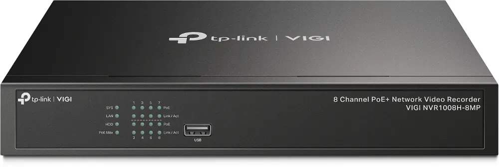 TP-LINK | PoE+ tinklo vaizdo įrašymo įrenginys | VIGI NVR1008H-8MP | 1 | 8 kanalas