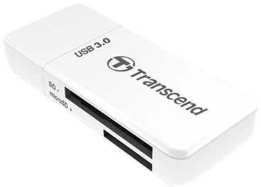 TRANSCEND USB3.0 SD/Micro SD kortelių skaitytuvas baltas
