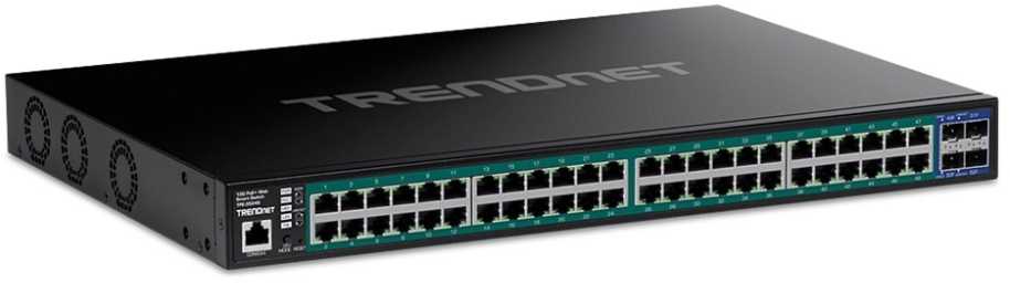 Šakotuvas TRENDnet TRENDnet TPE-3524S 52 prievadų PoE+ jungiklis, Gigabit Web Smart su 10G SFP+ prievadais