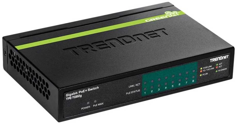 Šakotuvas TRENDnet Switch 8 Port Gbit PoE+ 61W Metall