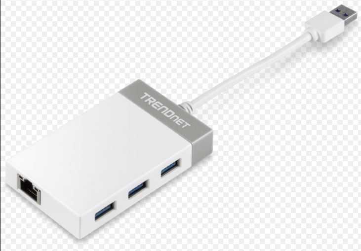HUB USB TRENDnet 1x RJ-45 + 3x USB-A 3.0 (TU3-ETGH3)