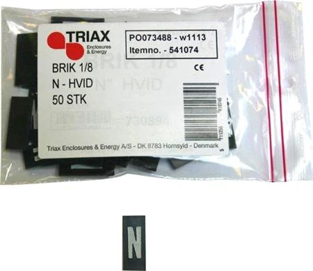 Triarca As Triarca etiketė / tuščia - plytelė 1/8 "N" balta