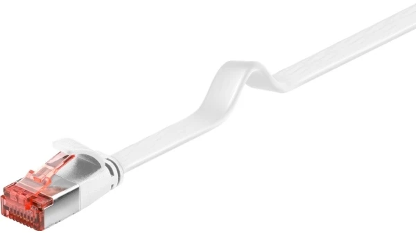 Goobay Triton CAT 6 plokščias kabelis, U/FTP, baltas – kabelio ilgis 1,5 m