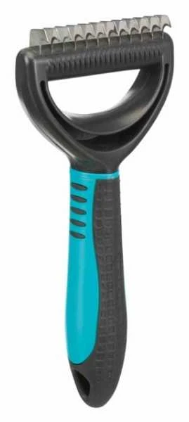 TRIXIE Fur detangler, Grėblys susivėlusiam kailiui, plastm.-metal., 7x18 cm