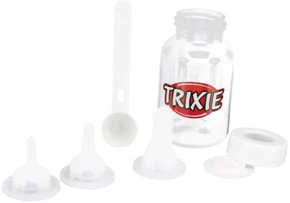 TRIXIE Suckling bottle set, 120 ml, transparent/baltas