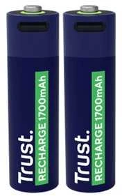 Baterija - Trust 25584 Įkraunama AA 1700 mAh 800 Ciklų