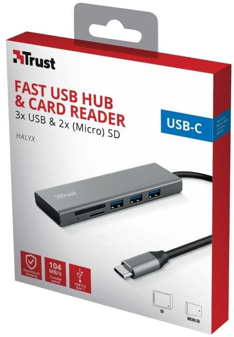 Trust Halyx USB 3.2 Gen 1 (3.1 Gen 1) Type-C 104 Mbit/s Aliuminio