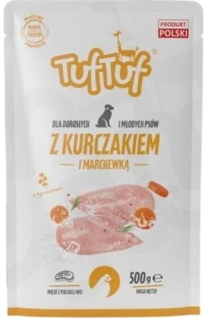 TufTuf Šunų Maistas - TUF TUF Vištienos ir Morkų Drėgnas Maistas 100g Be Glitimo