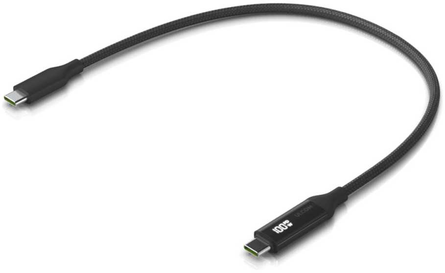Kabelis USB Ubiquiti USB-C - USB-C 0.3 m Juodas (UACC-CABLE-USB-100W-0.3M-BK)