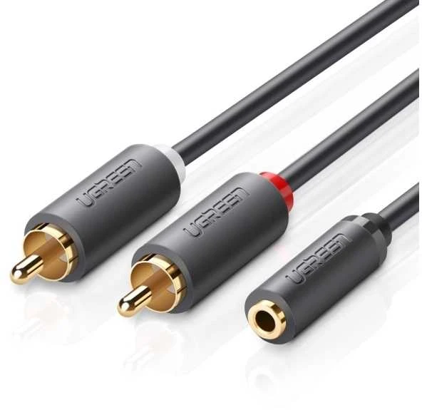 UGREEN AV102 kabelis 2x RCA (Cinch) AUX 3.5mm 0.25m