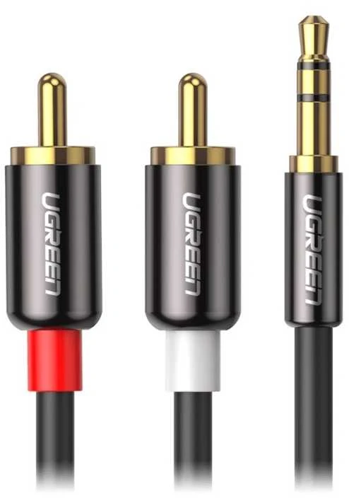 UGREEN AV116 kabelis AUX 3.5mm - 2RCA Cinch 3m - Juodas