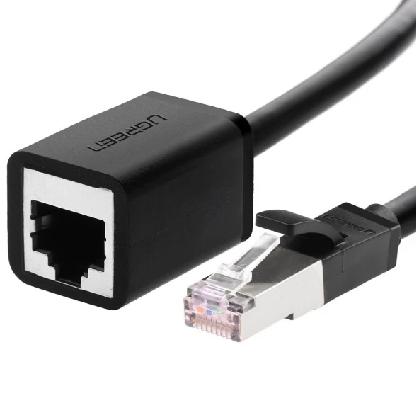 UGREEN Cat 6 FTP Ethernet RJ45 prailginimo lizdai vyrams ir moterims su ekranuojančiais 2 m juodais