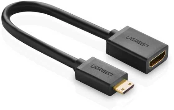 iLike UGREEN 20137 Mini HDMI adapteris į HDMI, 22cm - Juodas
