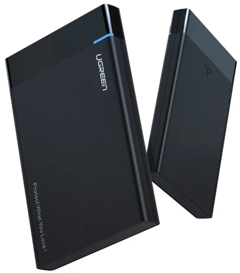 2.5 colio išorinis HDD / SSD korpusas UGREEN US221, SATA 3.0, USB-C, 50 cm (juodas)