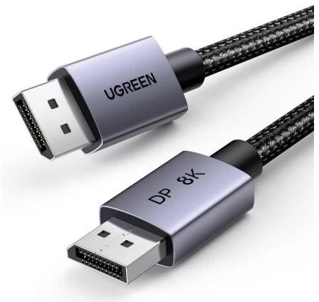 Kabelis DisplayPort 1.4 Ugreen DP120, 8K 60Hz, 32.4Gbps, 1m (juoda)