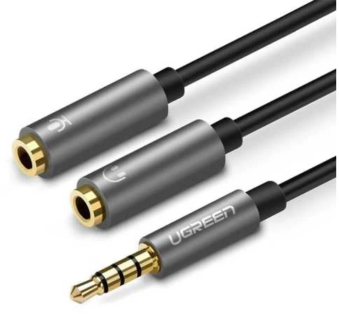 UGREEN ausinių skirstytuvas 3.5 mm - Tamsiai pilkas