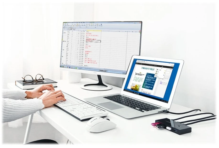 USB jungiklis KVM USB 2x4 UGREEN USB 3.0