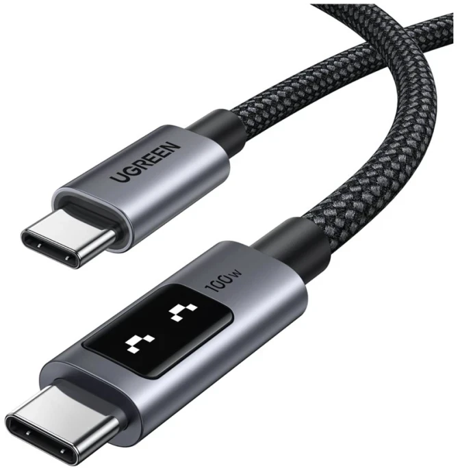UGREEN Uno USB-C į USB-C kabelis, Power Delivery (PD), 5A / iki 100W greitasis įkrovimas, 2 m