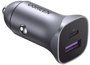 Automobilinis įkroviklis Ugreen CD130 USB-C/USB-A 30W pilkas