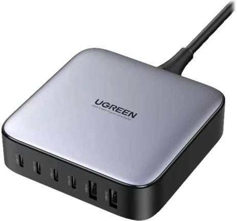UGREEN 2USB-A+4USB-C 200W Desktop greitasis įkroviklis, pilkas