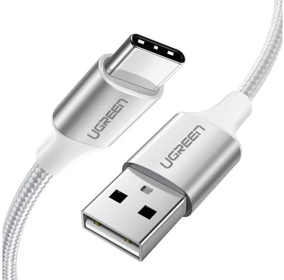 Nikeliu dengtas USB-C kabelis QC3.0 UGREEN 2m