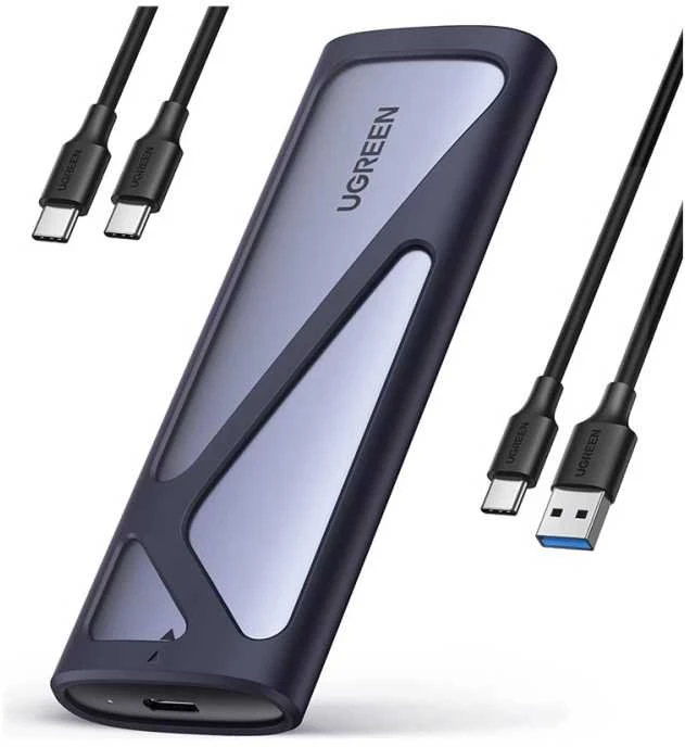 Korpusas UGREEN CM400 M.2 SSD, NVMe, SATA, 10 Gbps, USB-C (pilka)