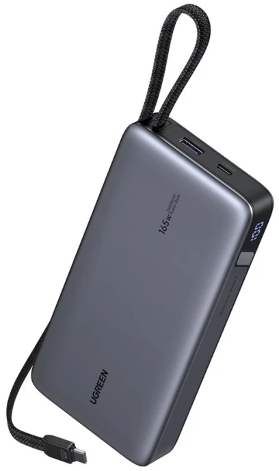 UGREEN nešiojama baterija (Power Bank) 25000mAh, 165W, su integruotu kabeliu, greitasis įkrovimas