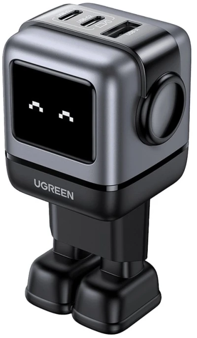 Įkroviklis Ugreen Nexode RG (Robot GaN), 65 W, Juodos spalvos