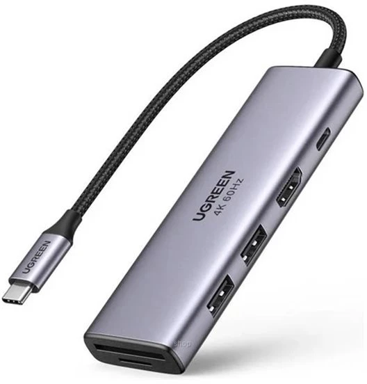 Hub / Adapteris Ugreen Revodok 7w1 USB-C į 2x USB-C 3.2, USB-A 3.2, HDMI 4K 60Hz, SD/TF, PD 100W