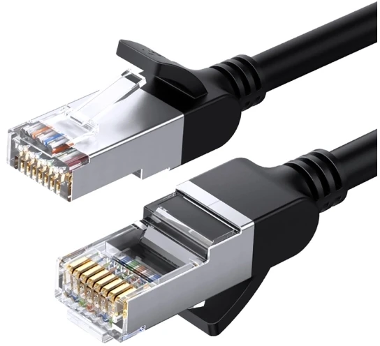 Ugreen plokščias kabelis Interneto tinklo kabelis Ethernet Patchcord RJ45 Cat 6 UTP 1000Mbps 1m Juodas (NW101 50184)
