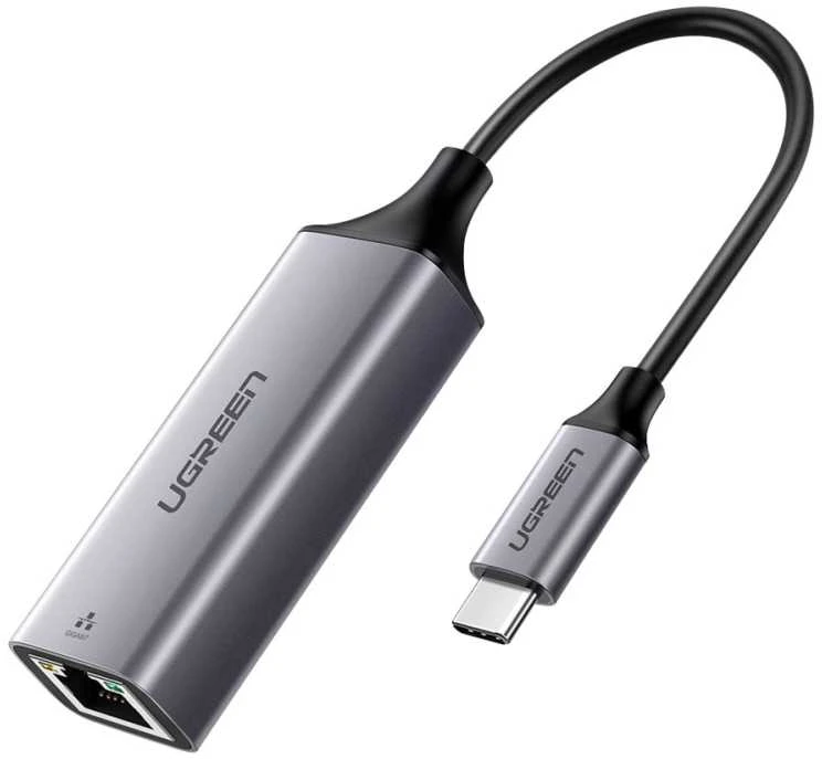 UGREEN adapteris su USB-C - RJ45 jungtimis, Gigabit Ethernet (pilkas)
