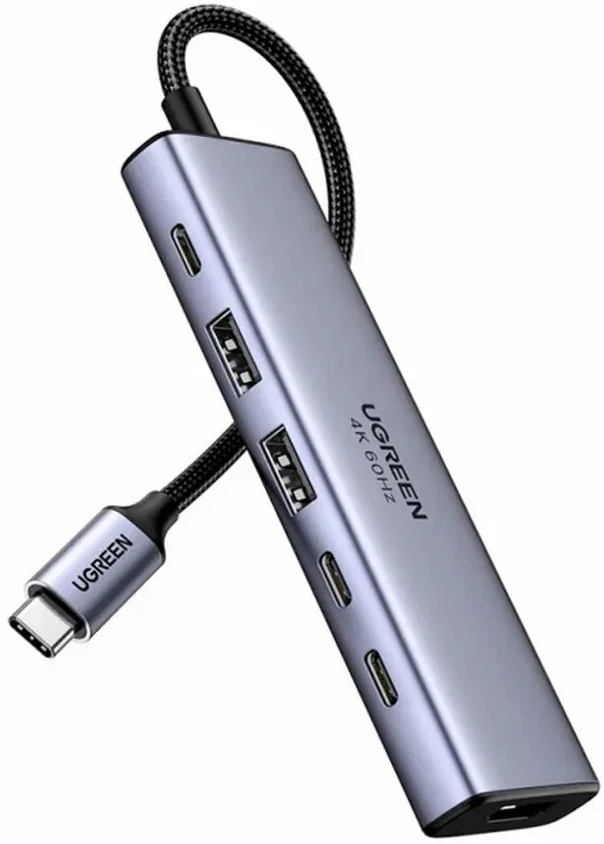„USB-C Hub'as Ugreen CM511, HDMI 4K 60Hz, 2x USB 3.2, 2x USB-C 3.2, PD“
