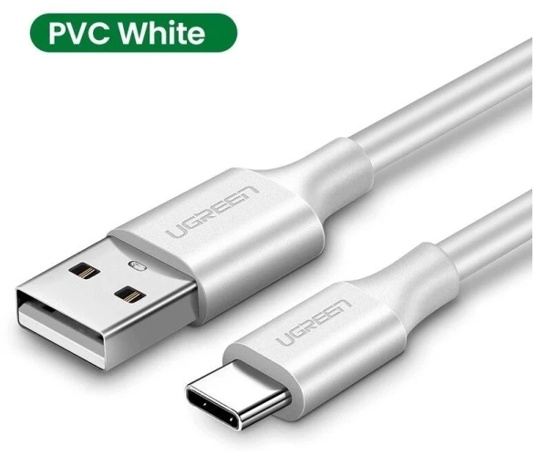 UGREEN US287 USB-C laidas, 1m, baltos spalvos