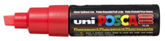 Uni MARKER PLAKATOWY UNI POSCA PC-8K FLUORESCENCYJNY Raudonas